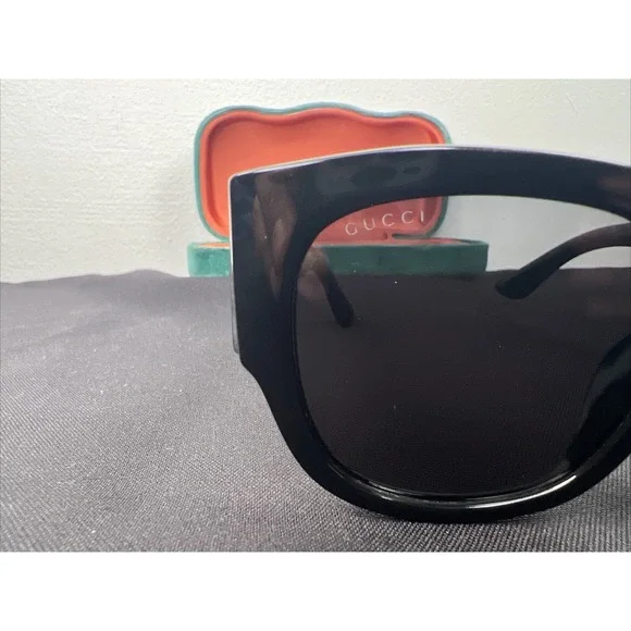 Gucci Acetate Square Frame Sunglasses GG0142SA-001 Black - Picture 6 of 16